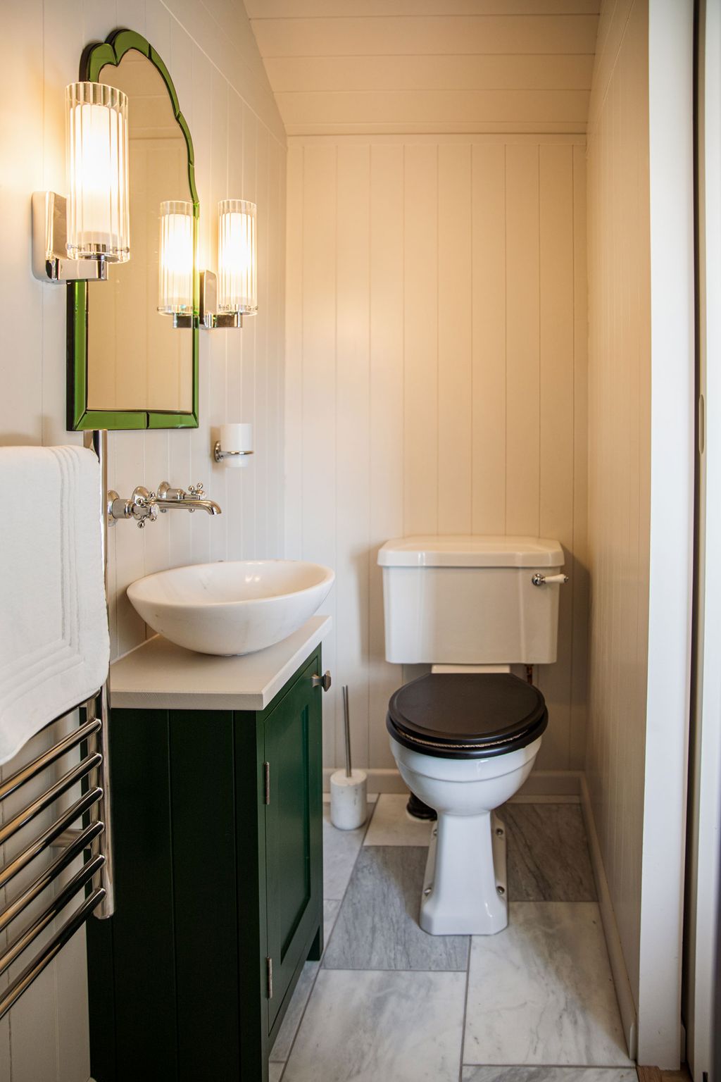 Image may contain Corner Bathroom Toilet Indoors Room and Interior Design