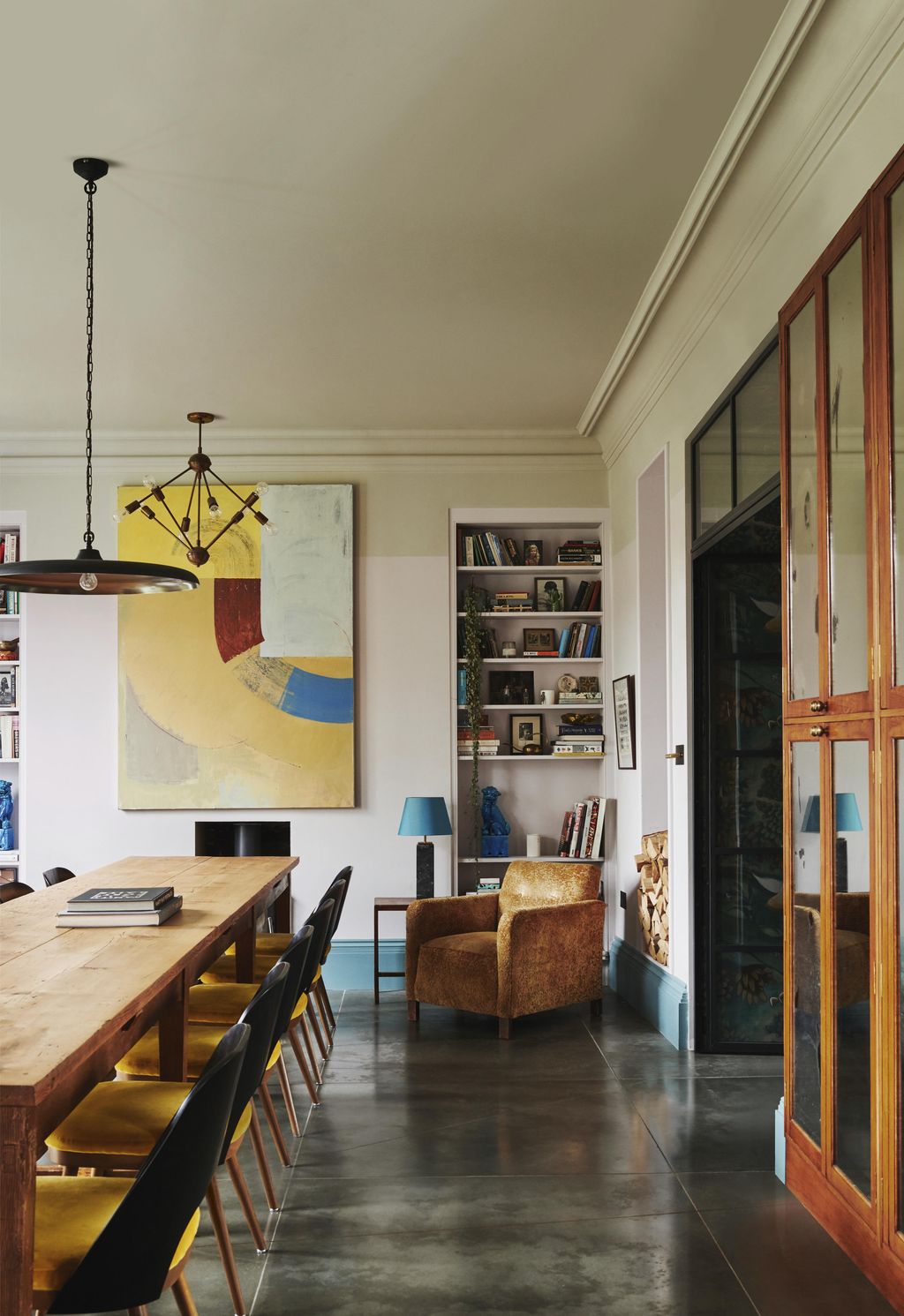 Image may contain Wood Plywood Furniture Hardwood Flooring Shelf Chair Interior Design Indoors Floor and Table