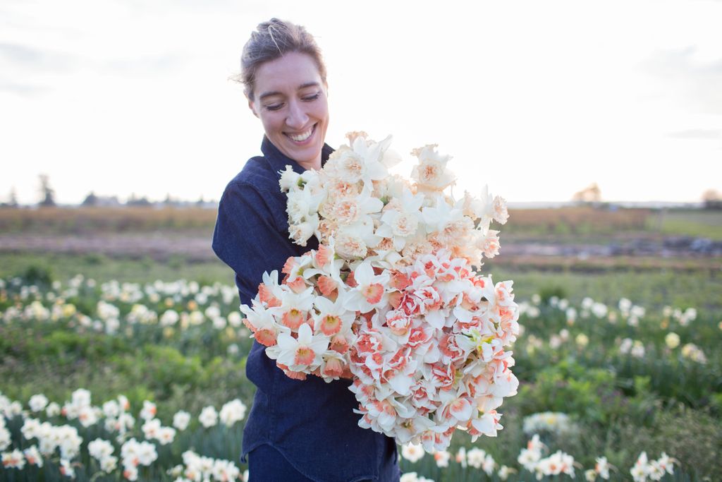 Image may contain Plant Flower Blossom Human Flower Bouquet Flower Arrangement Person Petal Daisies and Daisy