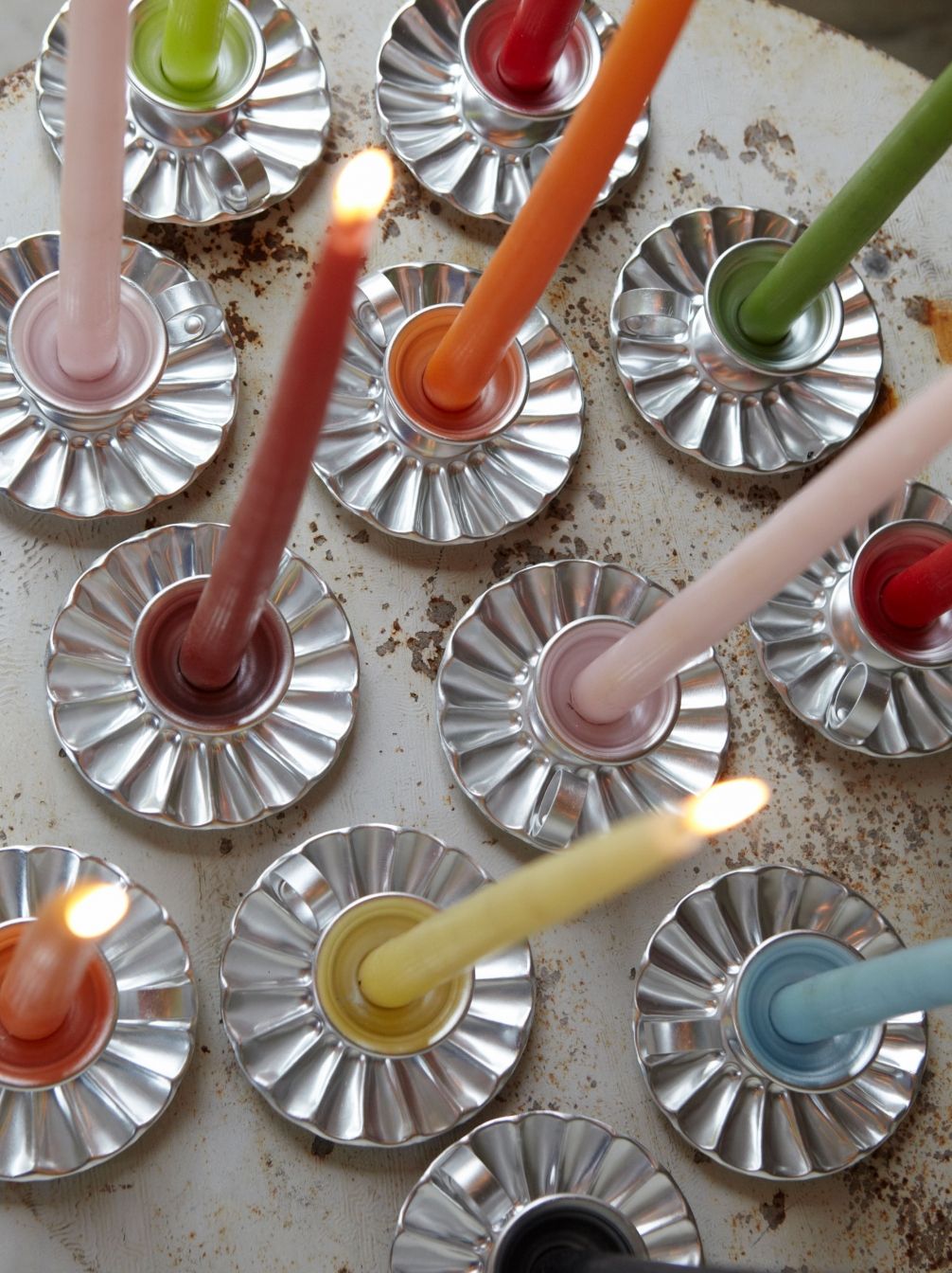 Italian Aluminium Candlestick 7 from ReFound Objects. buttongroup SHOP NOW