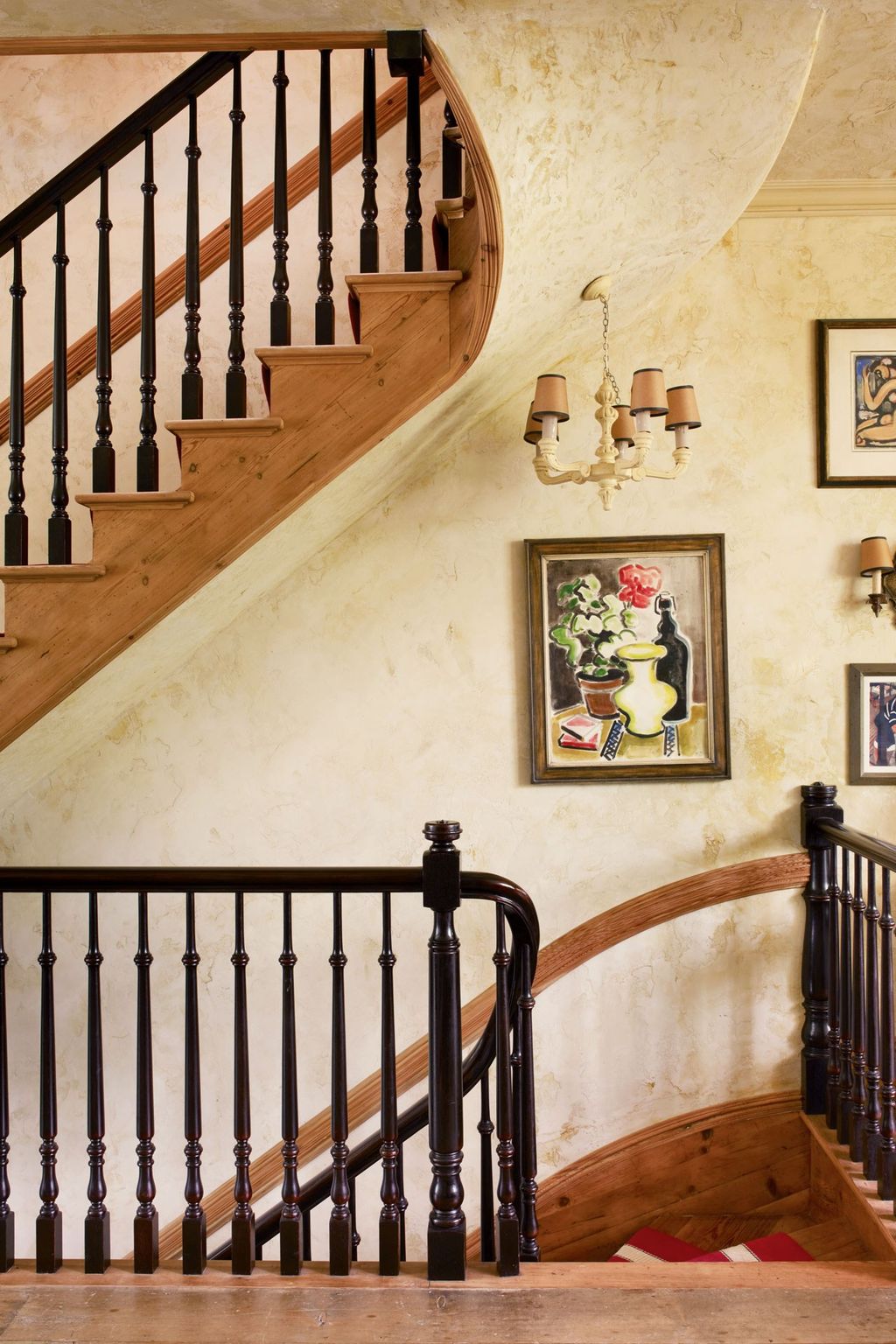 Image may contain Banister Handrail Railing Staircase Wood Interior Design and Indoors