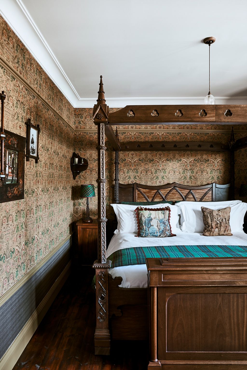 Image may contain Room Bedroom Indoors Interior Design Furniture Bed Housing Building Wood and Dorm Room