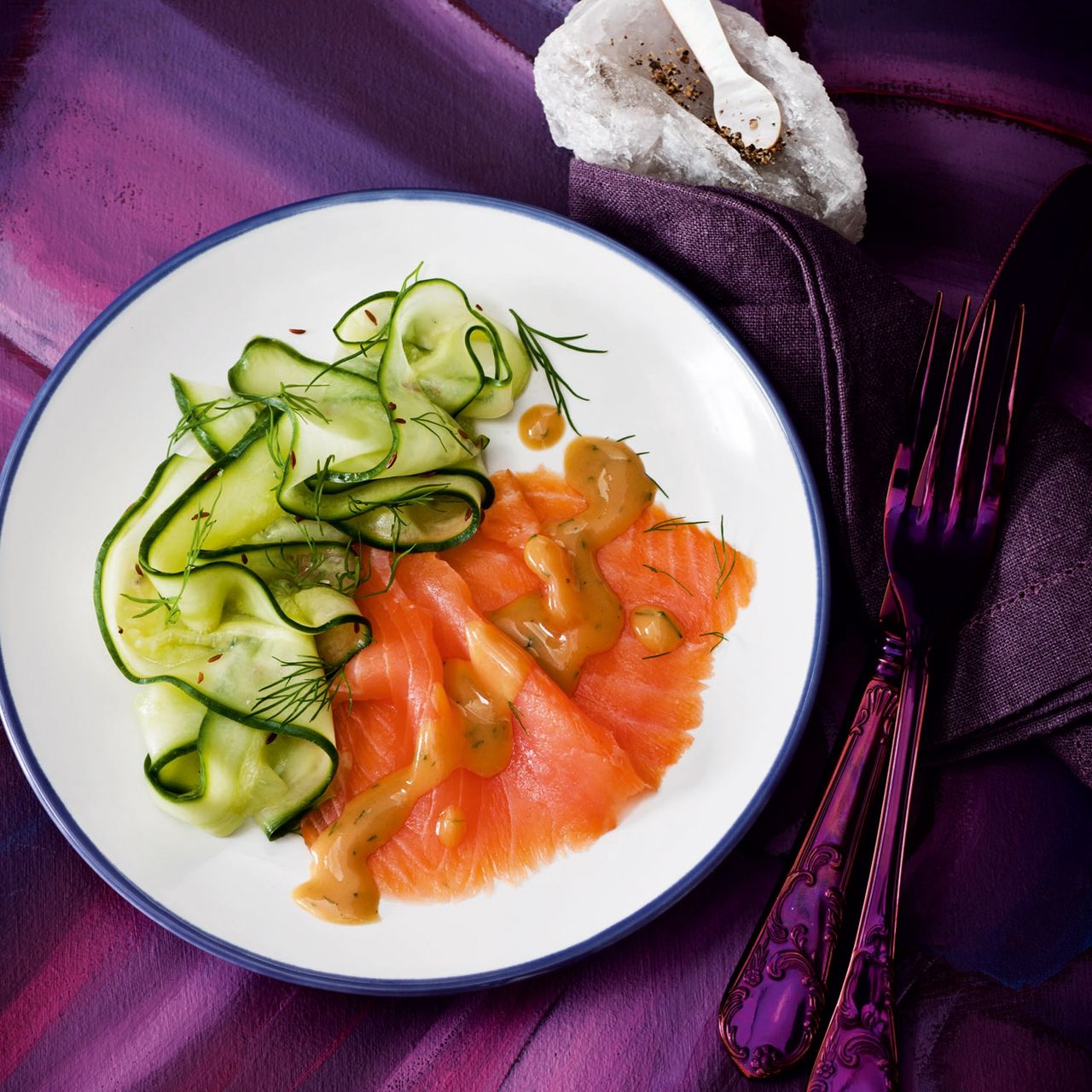 Smoked Salmon PickledCucumber Caraway Salad  Sweet Mustard Sauce  Christmas Recipes