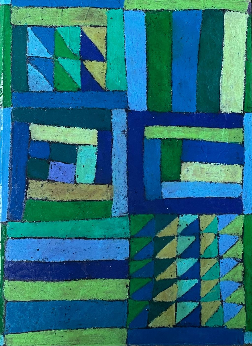 Ilha Grande crayon stitch and resin on paper 35 x 25cm 250 by Julia Noble