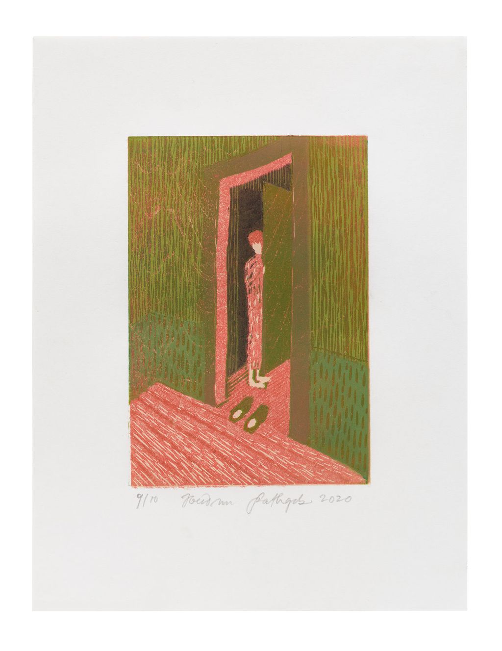 'Threshold' woodcut by Heidrun Rathgeb 26 x 20cm edition of 10 260 . Oliver Projects.