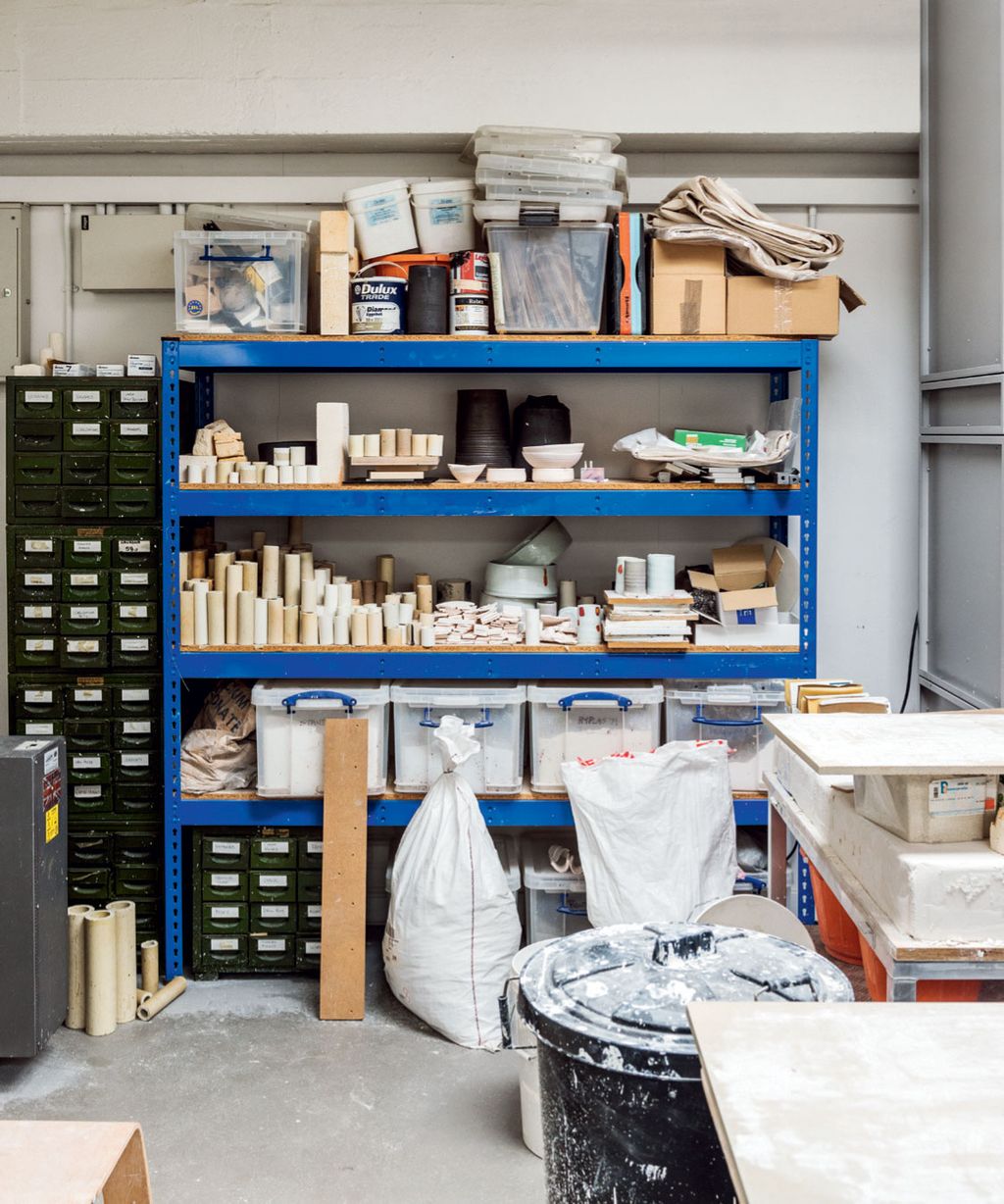 Materials in the kiln room.