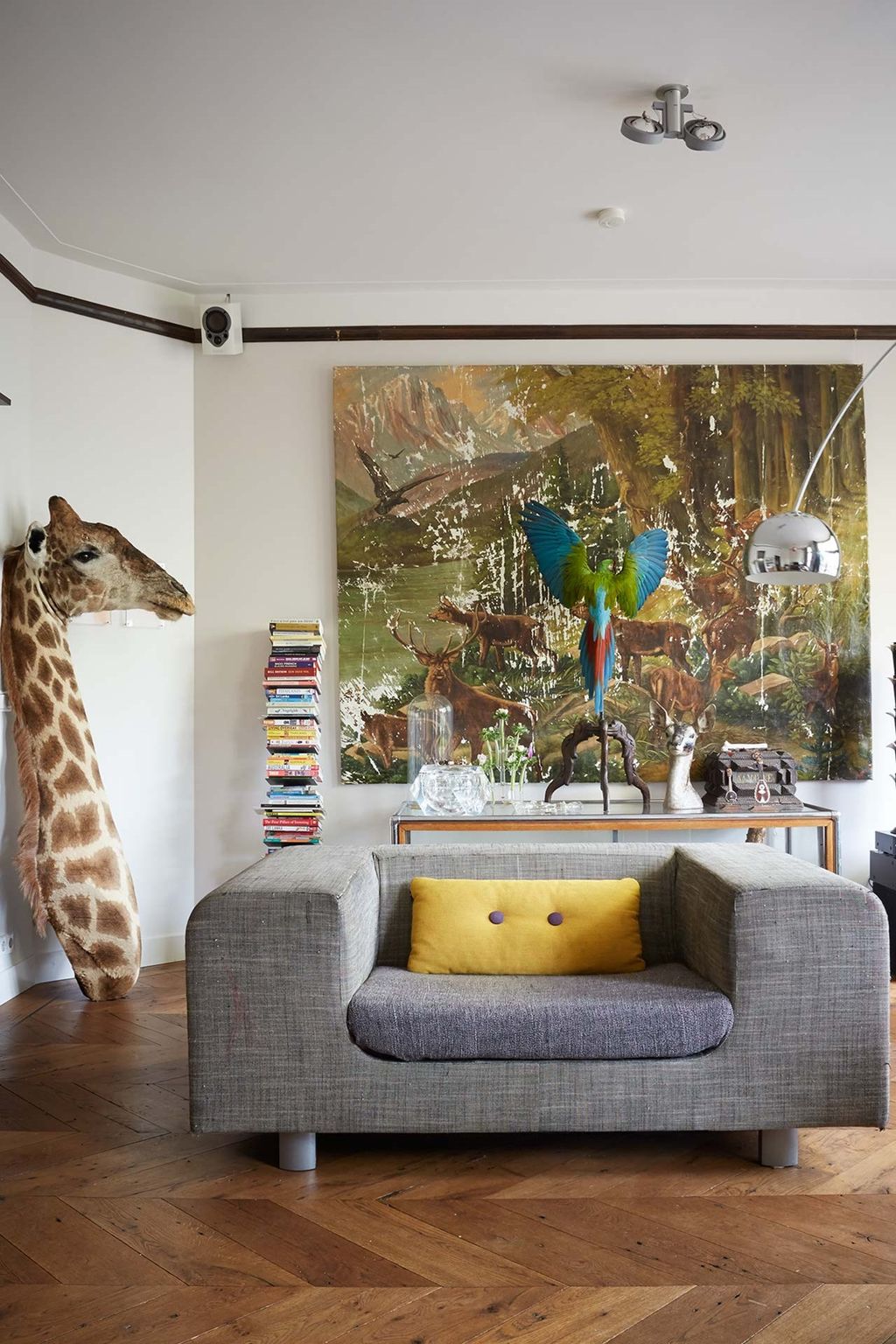 Modern Grey Sofa Wood Floor | White Living Room Ideas