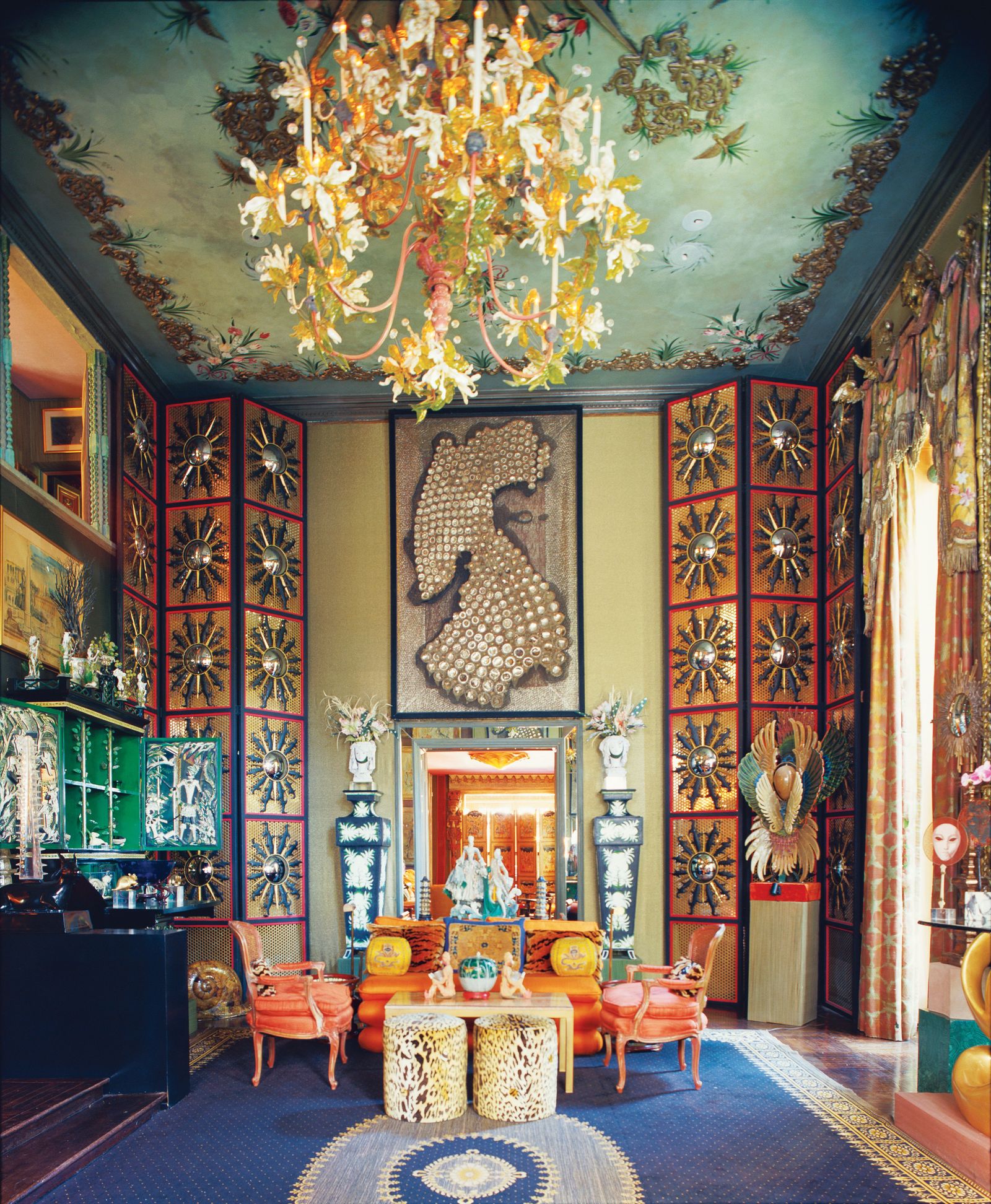 The drawing room at Tony Duquette's California home Dawnridge