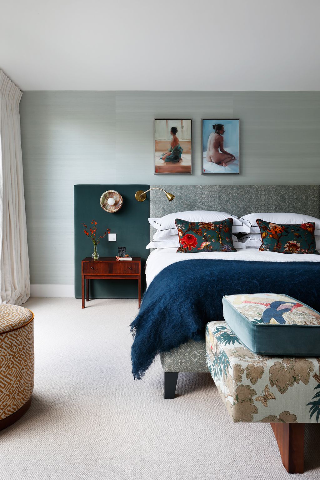 Image may contain Furniture Room Bedroom Indoors Cushion Interior Design Living Room Human Person and Home Decor