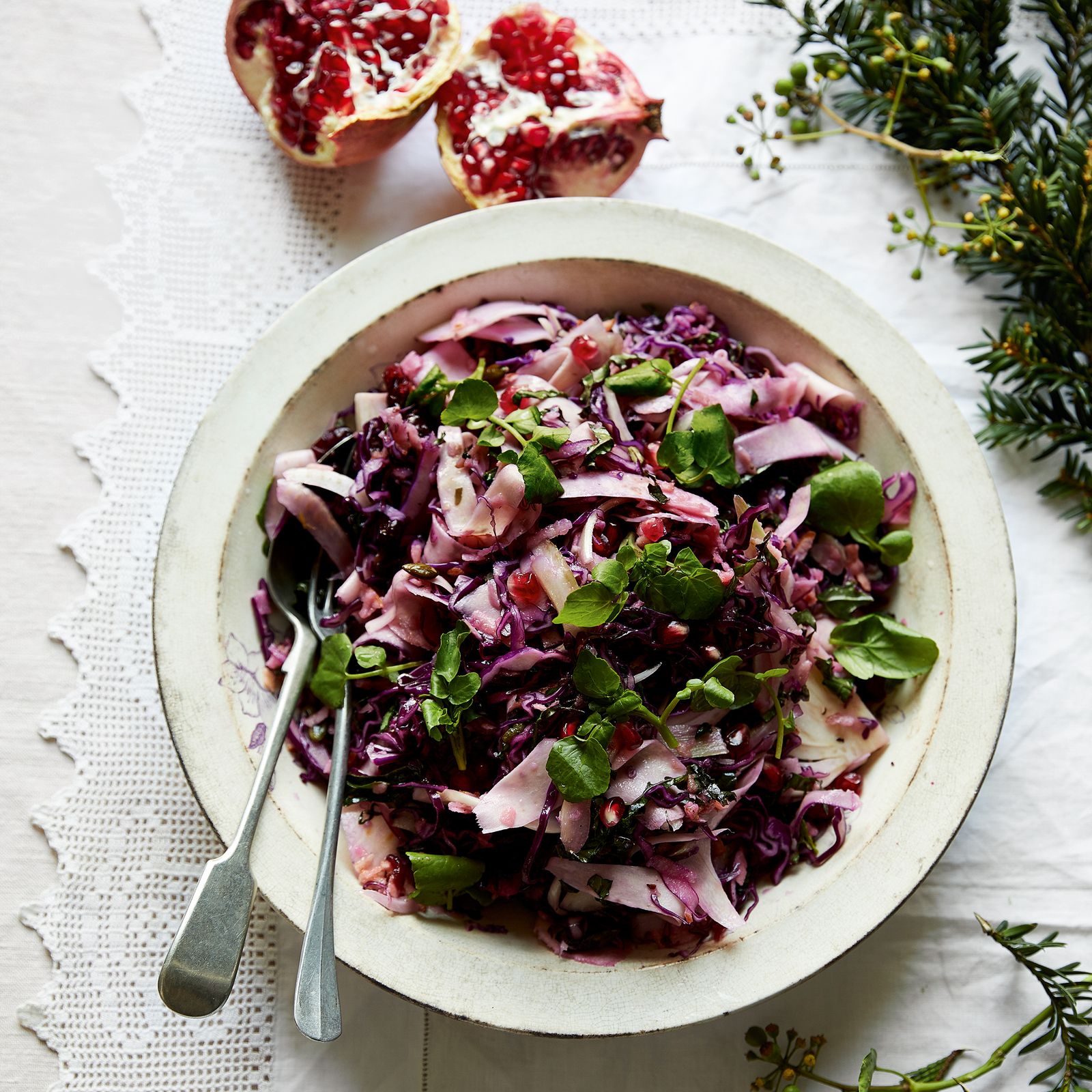 Red cabbage, fennel and parsnip coleslaw