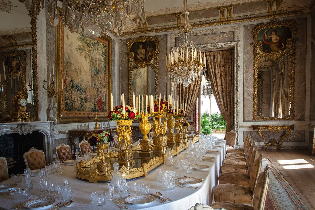 The Dining Room. Looking towards the Conservatory with the table laid as for a formal banquet. The room was inspired by...