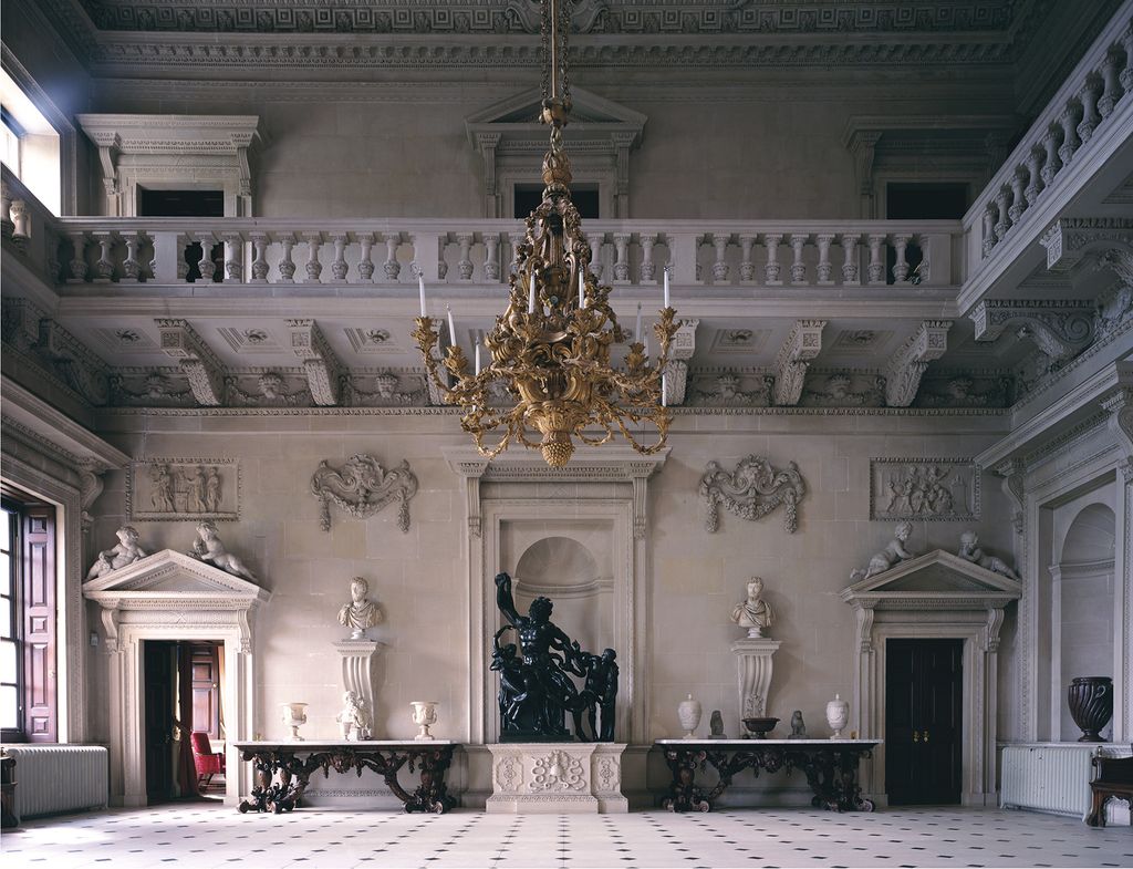 William Kents Stone Hall. A fine example of exterior architecture in an interior. The side tables are attributed to...