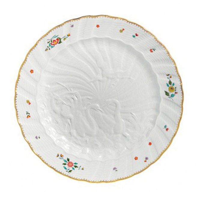 Image may contain Porcelain Art Pottery Diaper Food Dish Meal Platter Flower Anemone Plant Blossom and Saucer