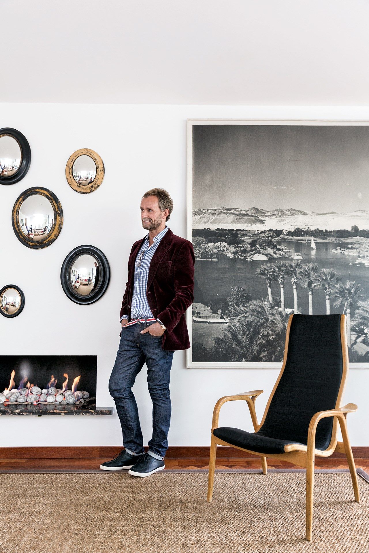 Image may contain Furniture Chair Footwear Clothing Shoe Apparel Human Person and Pants