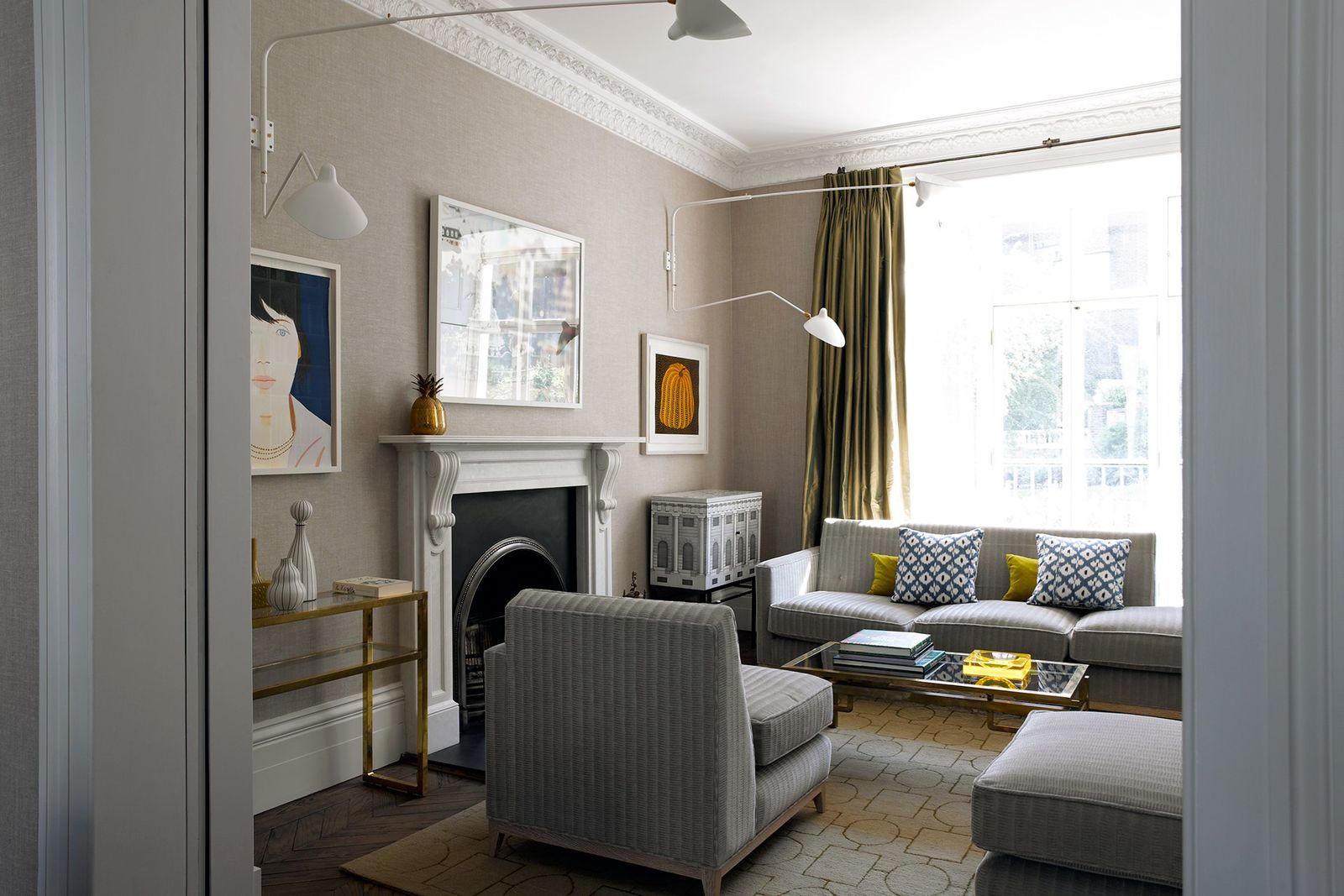 Image may contain Living Room Indoors Room Furniture Couch Table and Interior Design