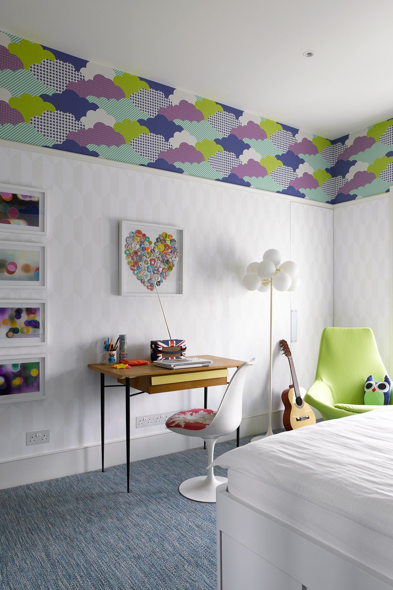 Image may contain Furniture Indoors Room Bedroom Bed Table Dorm Room and Interior Design