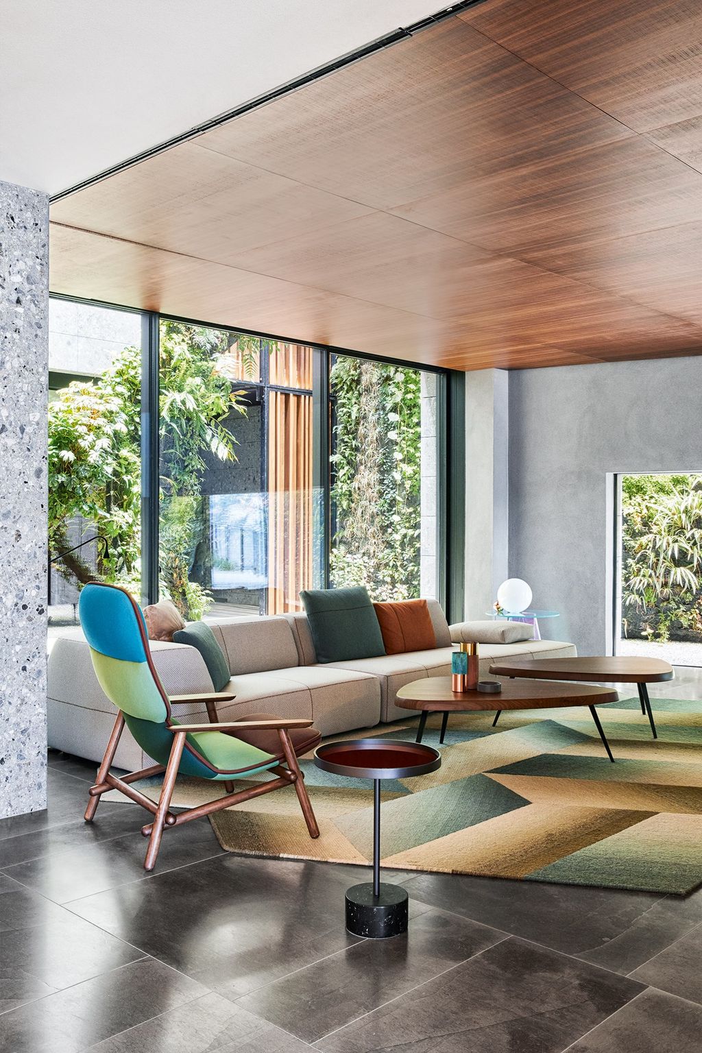 A sitting area beside the front desk.