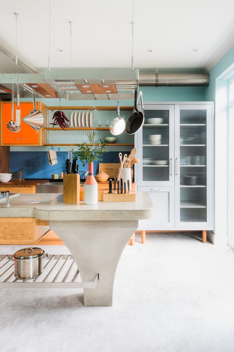 Image may contain: Indoors, Room, Kitchen, Interior Design, Furniture, and Shelf