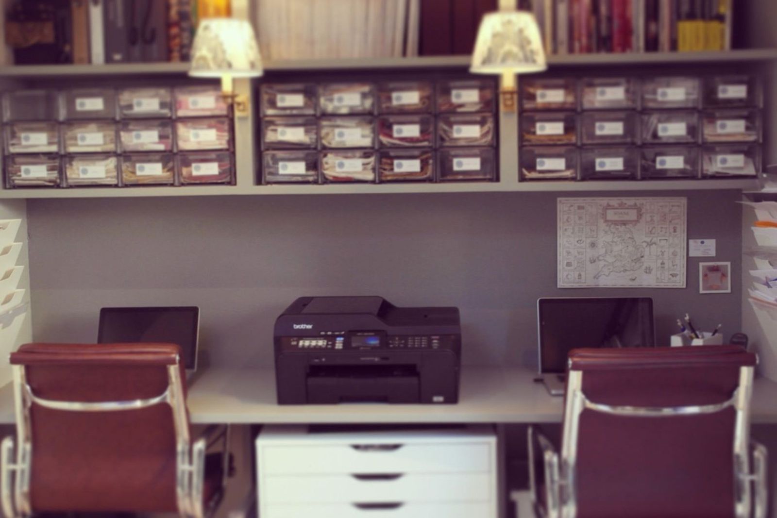 Image may contain Furniture Chair Table Shelf Electronics and Desk