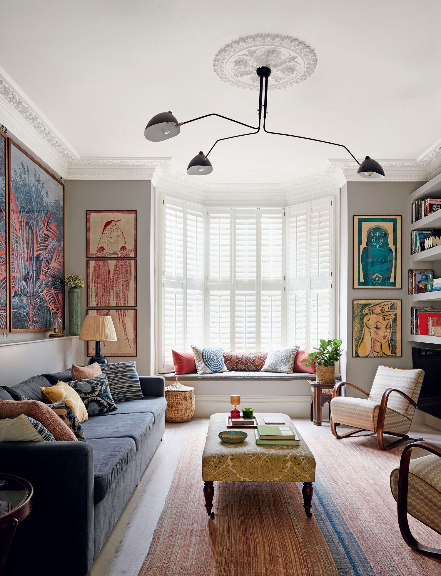 The Jindrich Halabala ‘Bentwood chairs were upholstered by Anna Haines Design in ‘Polluce by Colony. The assorted...