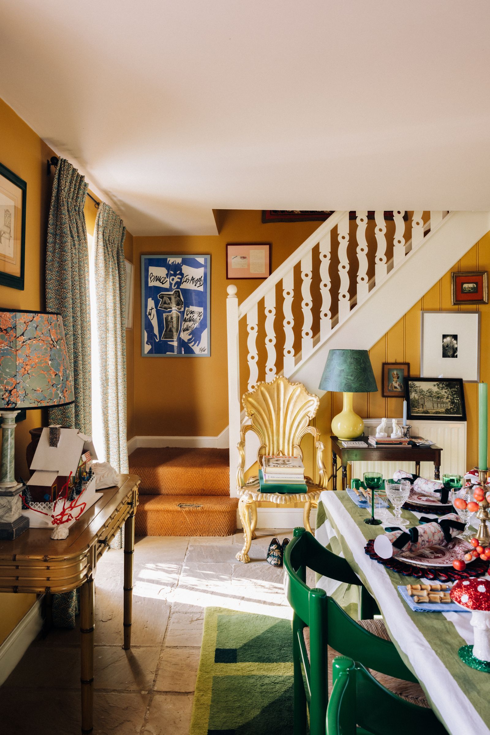 Luke Edward Hall's house features a Venetian grotto chair inspired by the era.