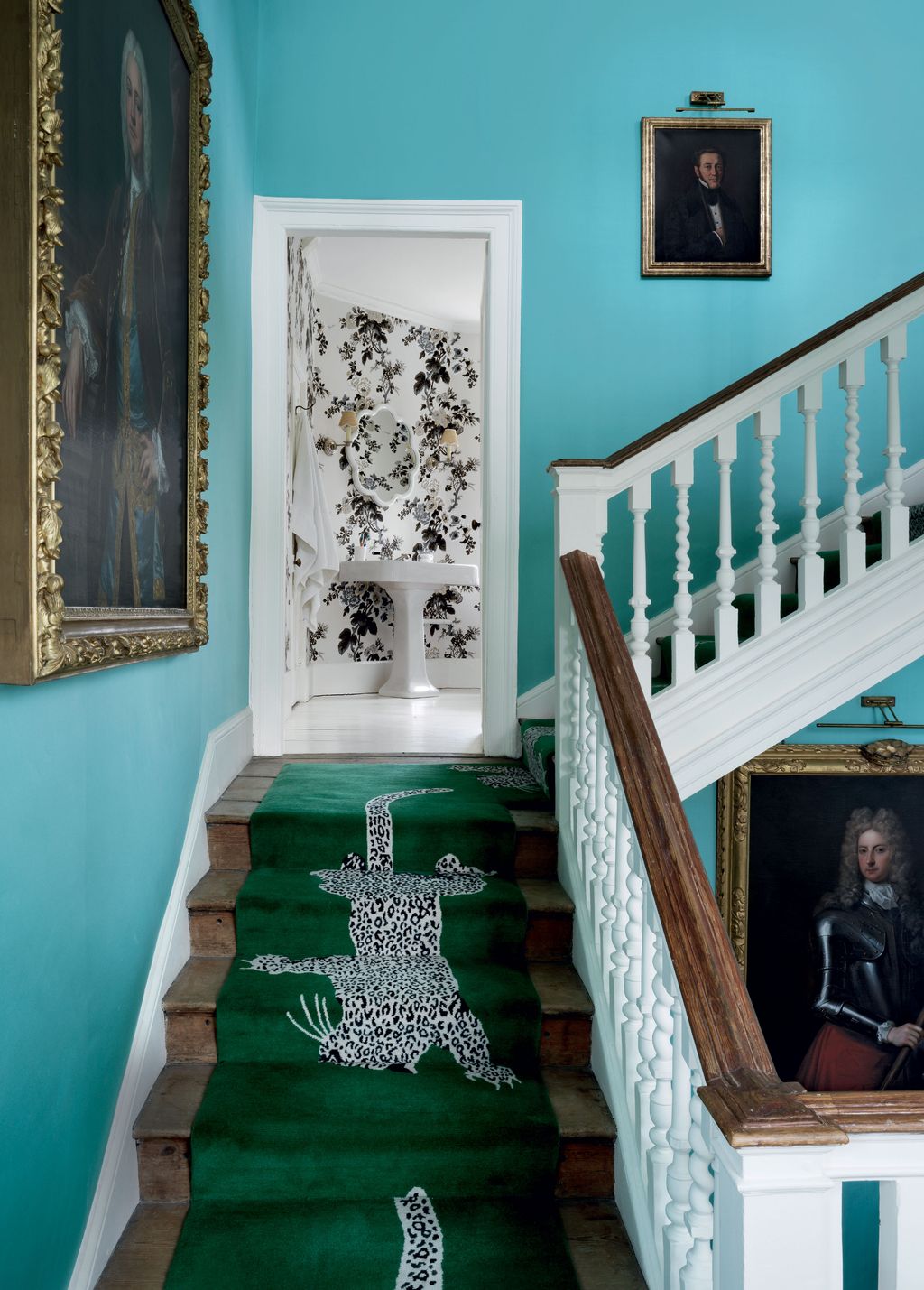 Walls lined with paperbacked silk made in China for Samantha are teamed with Diane von Furstenbergs ‘Climbing Leopard...