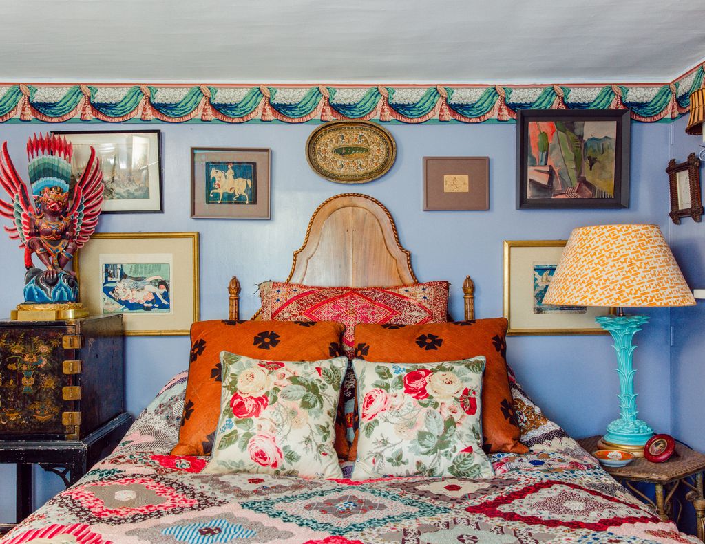 Image may contain Home Decor Indoors Room Bedroom Furniture Bed Lamp Table Lamp and Interior Design