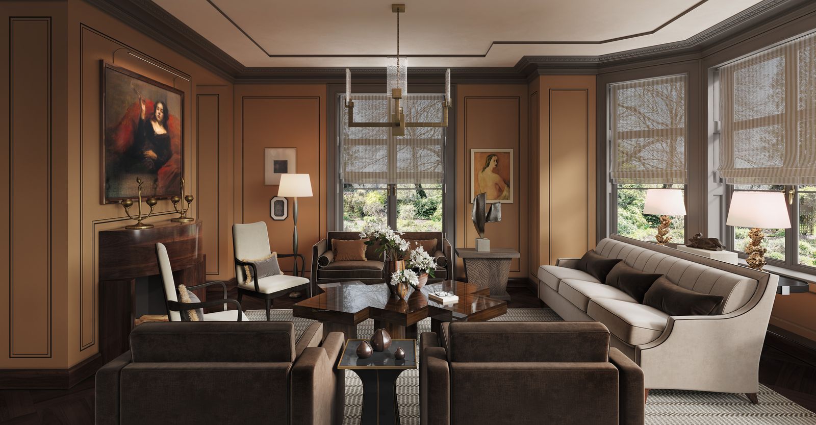 Image may contain Living Room Room Indoors Furniture Chair Interior Design Couch Lobby and Table