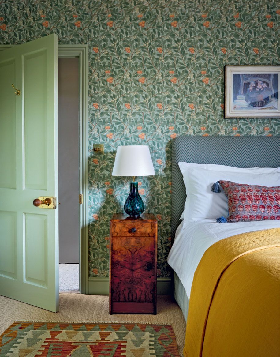 Image may contain Furniture Bed Lamp and Table Lamp