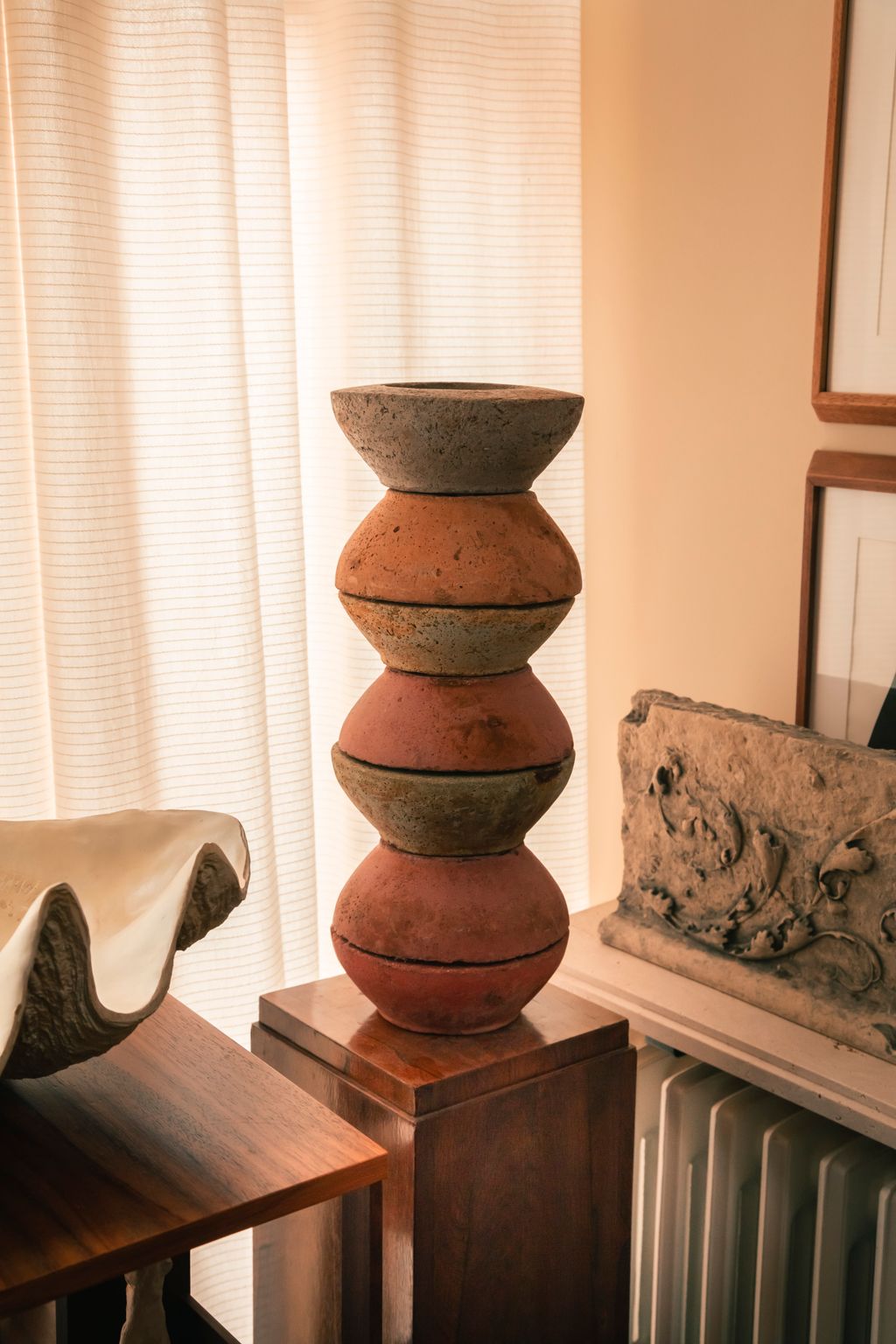 Image may contain Wood Hardwood Furniture Tabletop and Shelf