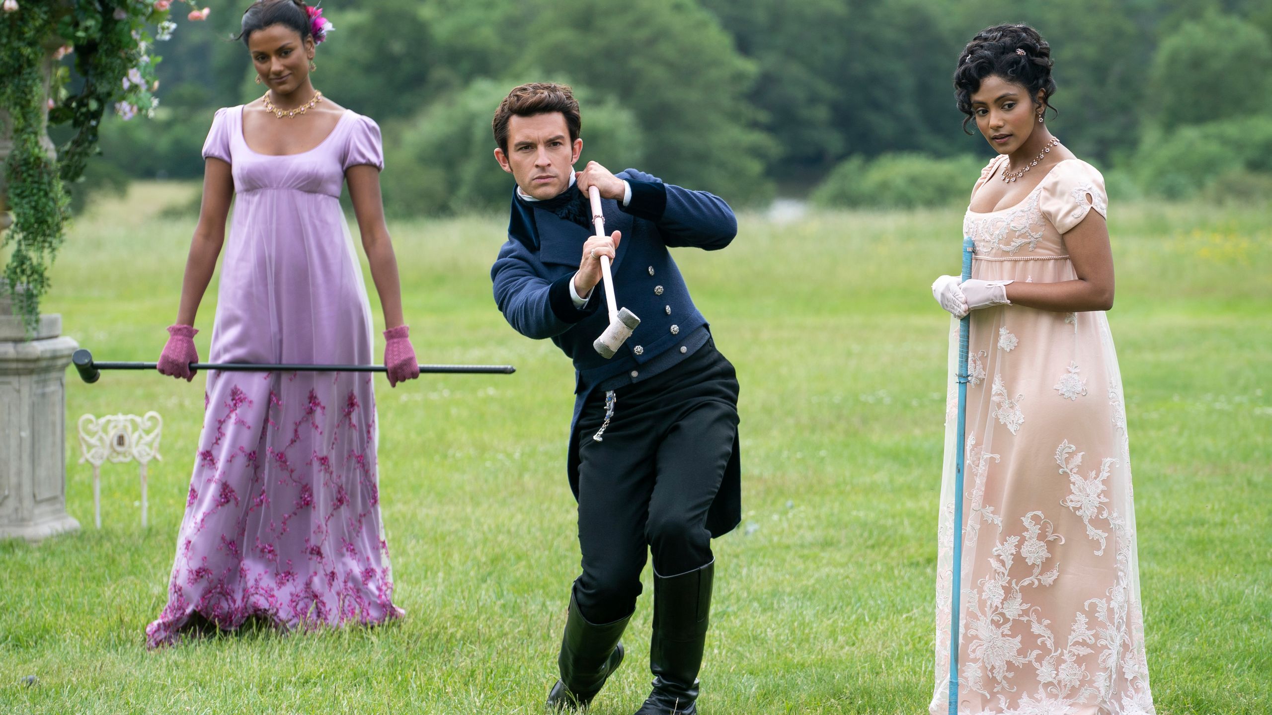 Image may contain Human Person Clothing Apparel Jonathan Bailey People Grass and Plant