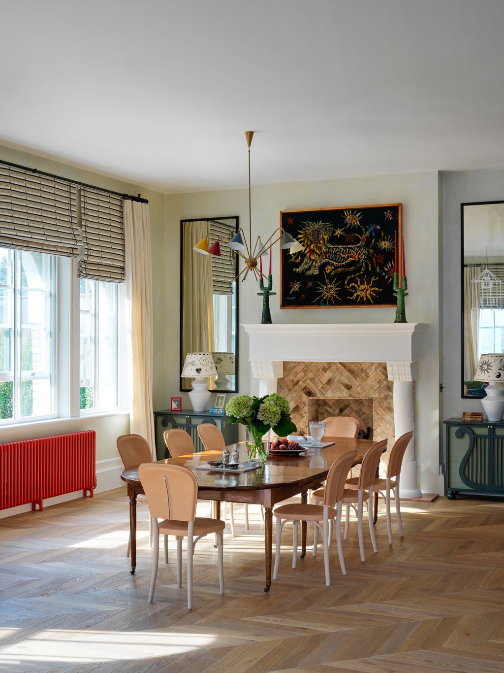 Image may contain Furniture Chair Room Indoors Dining Room Home Decor Interior Design Dining Table and Table