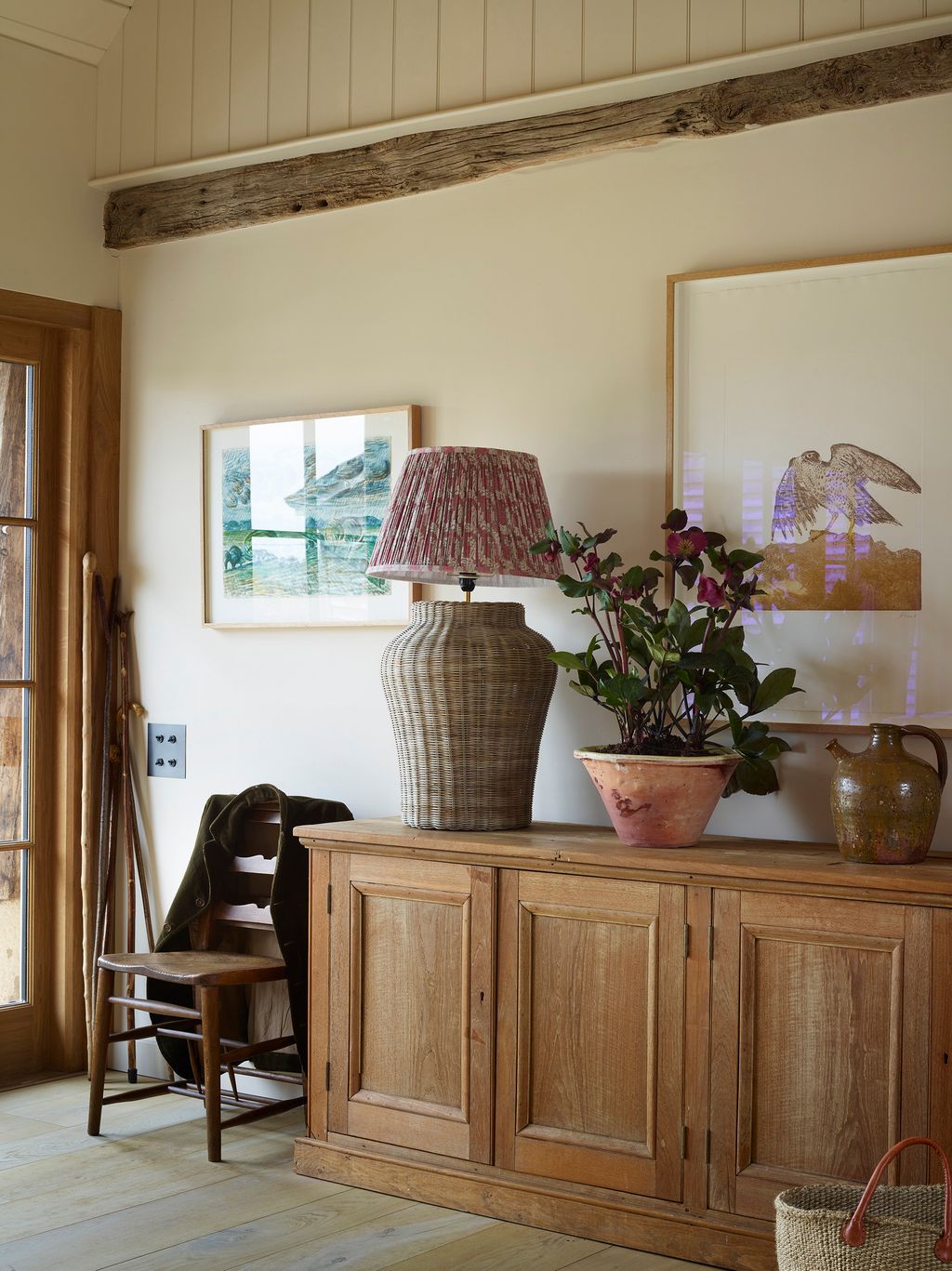 Image may contain Wood Hardwood Furniture Lamp Table Lamp Flooring and Plywood