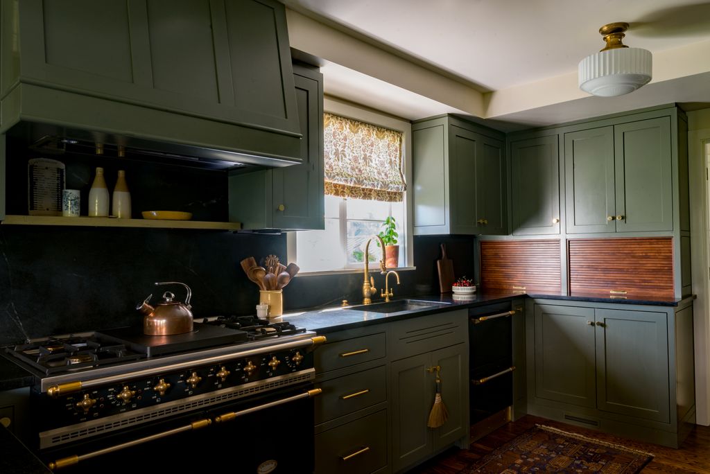 Image may contain Indoors Room Kitchen Interior Design Furniture Oven and Appliance