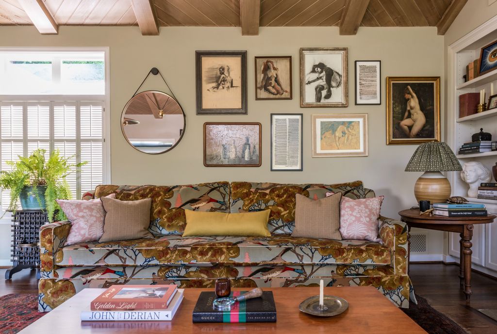 Image may contain Furniture Couch Living Room Room Indoors Home Decor Cushion Table Wood and Pillow