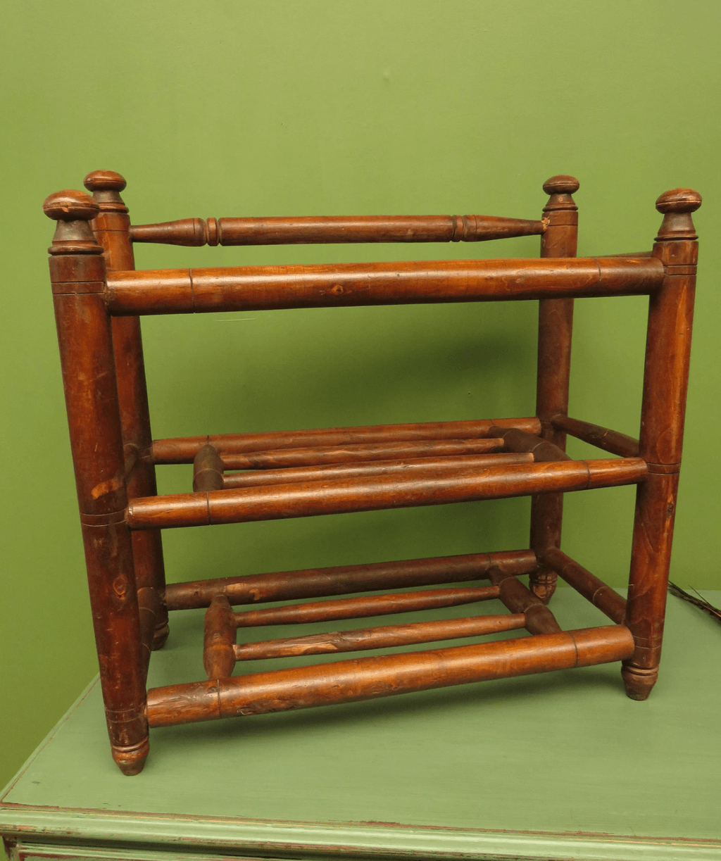 Vintage House Antiques Antique French Turned Wooden Rack or Stand 150 from Etsy.  A pretty rack for shoes decorations...