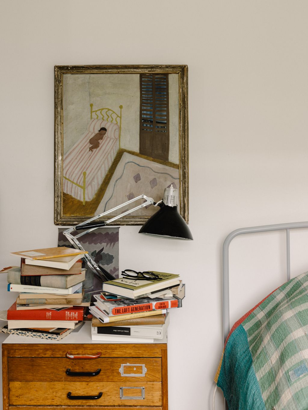 Image may contain Furniture Shelf Bookcase Indoors Room and Bedroom