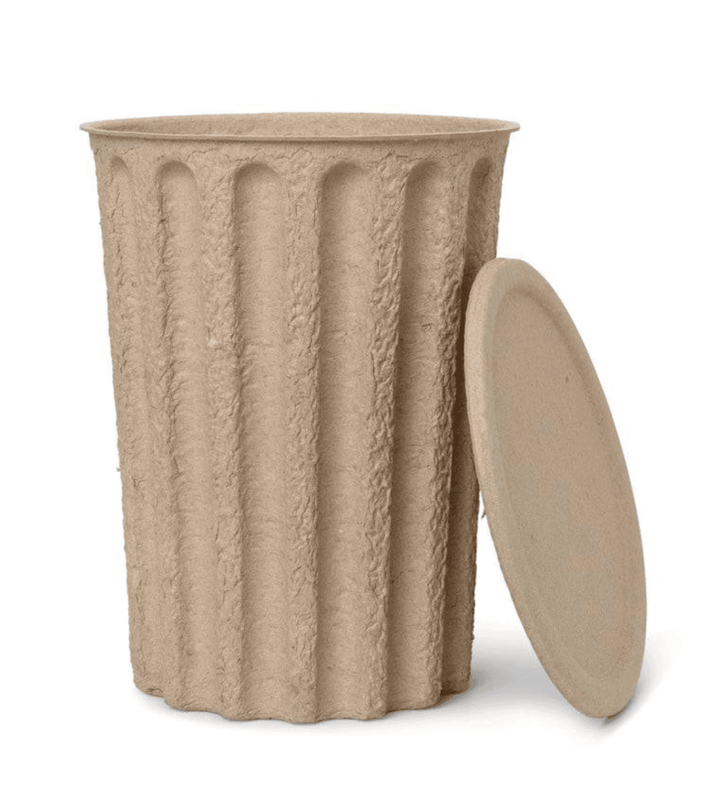Ferm Living Paper Pulp Paper Bin 45 from Skandium.  buttongroup  SHOP NOW