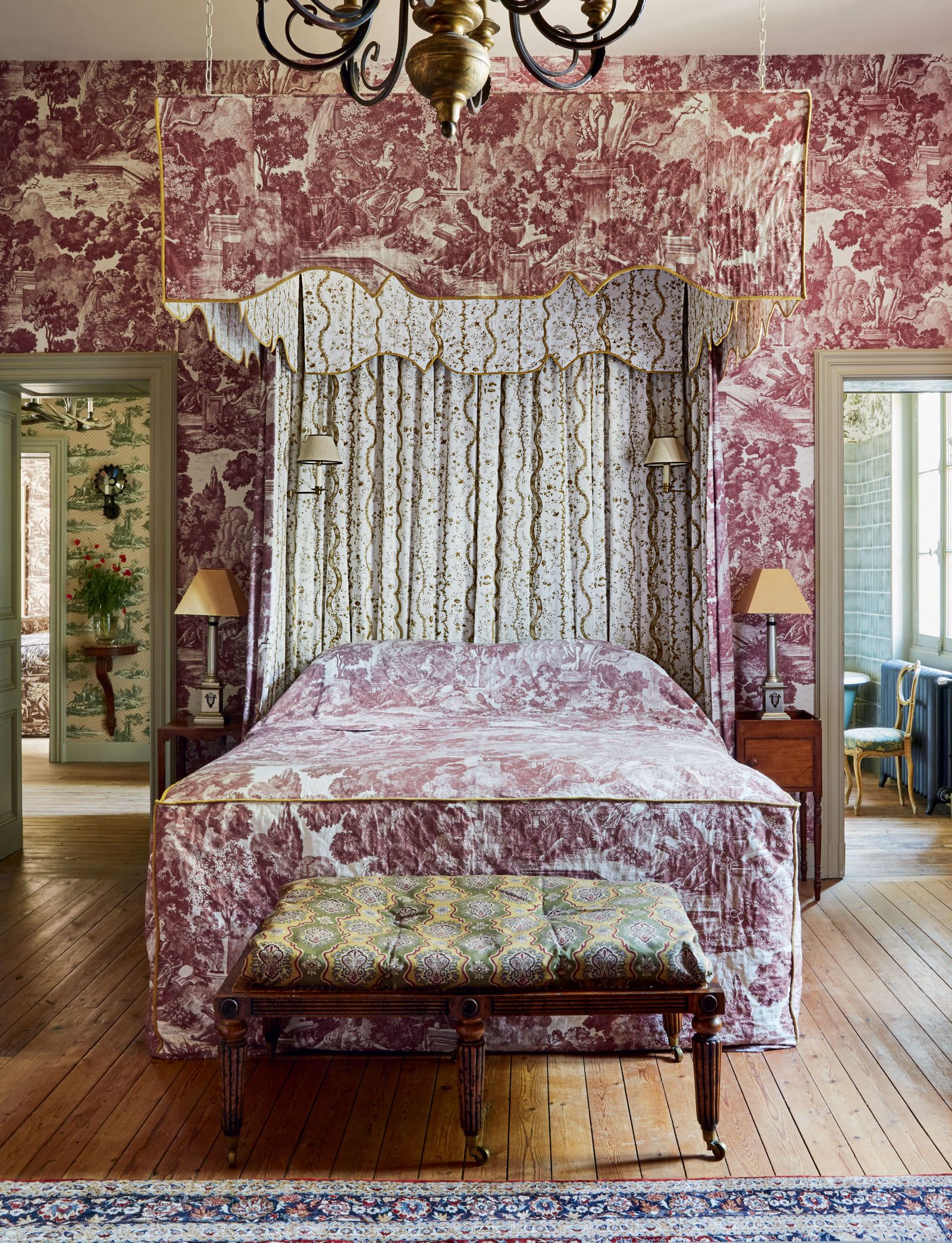 Image may contain Room Bedroom Indoors Furniture Bed Wood Hardwood Interior Design and Flooring