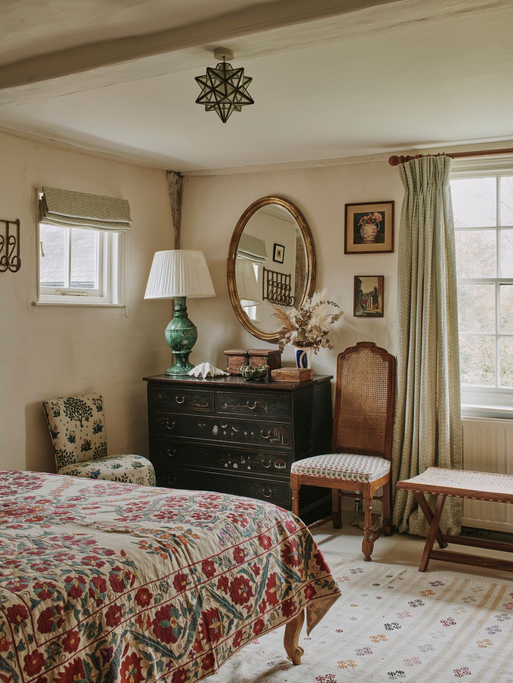 Image may contain Furniture Bed Interior Design Indoors Chair Room Home Decor Cabinet Bedroom and Dresser