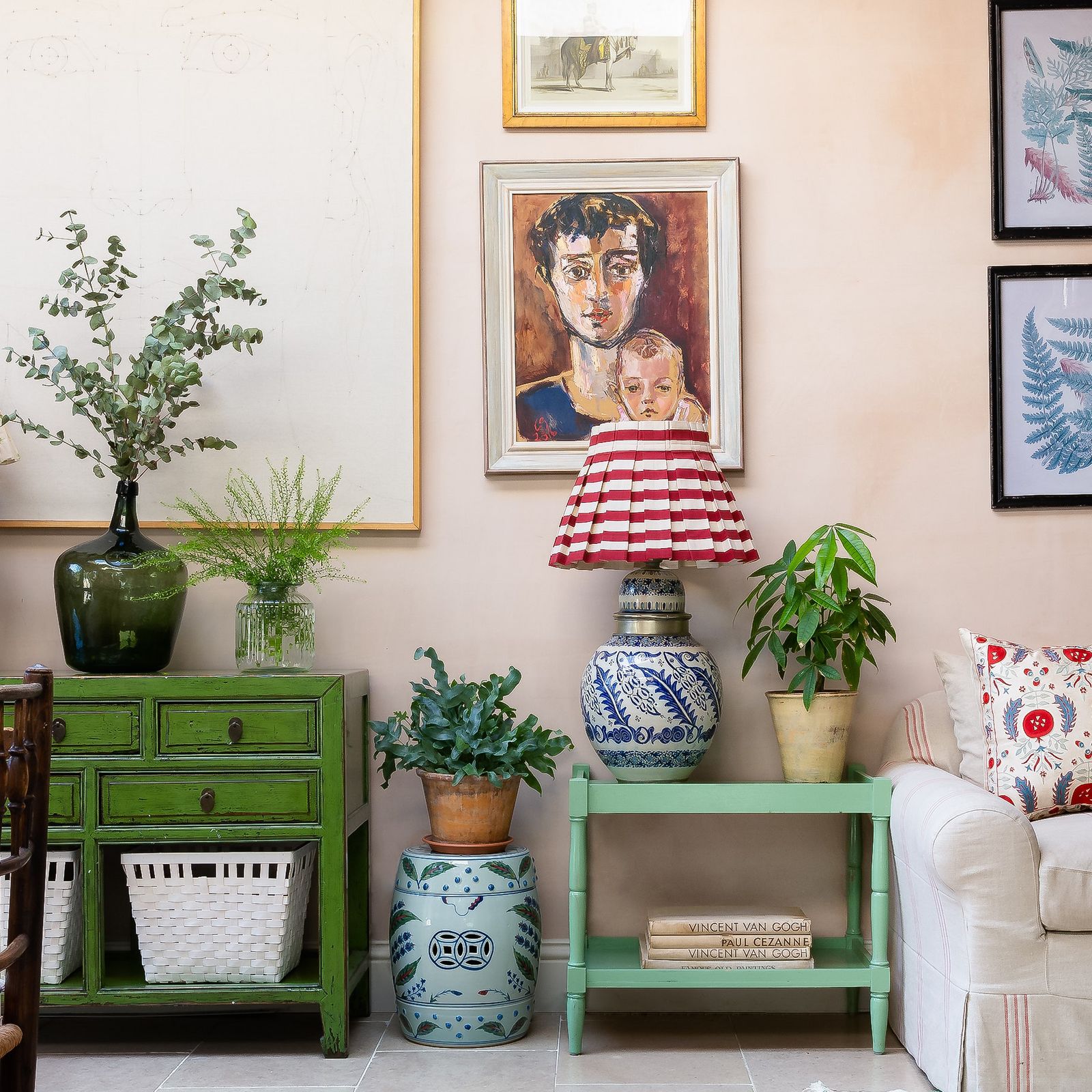 Image may contain Furniture Living Room Room Indoors Plant Interior Design Cushion and Table