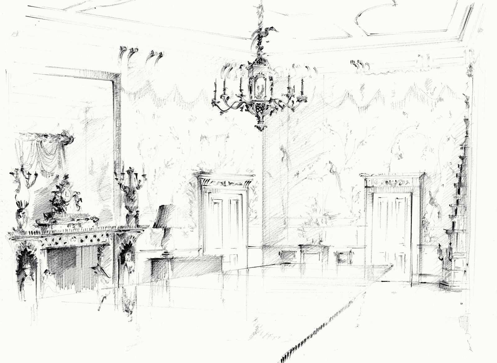 Image may contain Human Person Art Drawing and Lamp