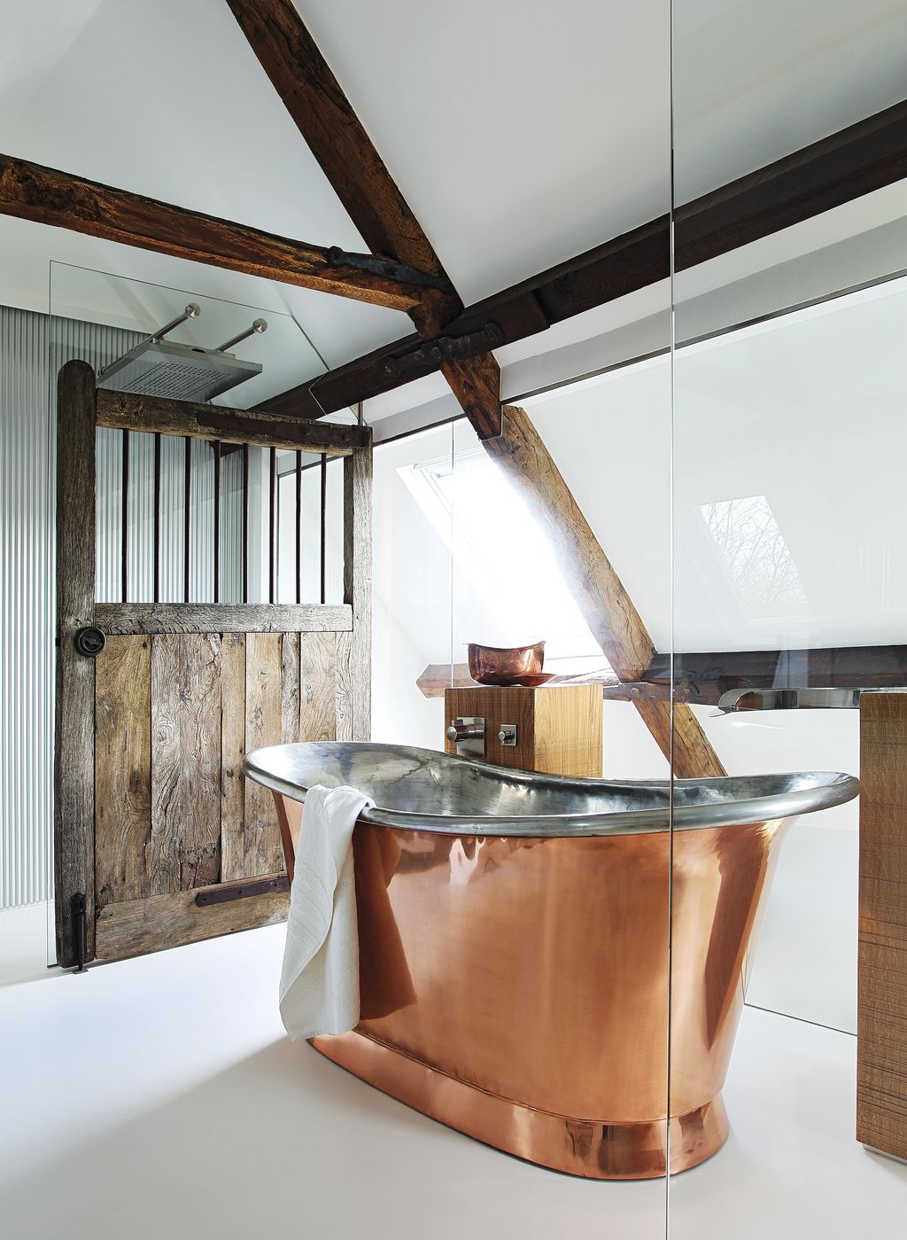 Image may contain Furniture Tub Wood Table Bathtub Tabletop Housing and Building