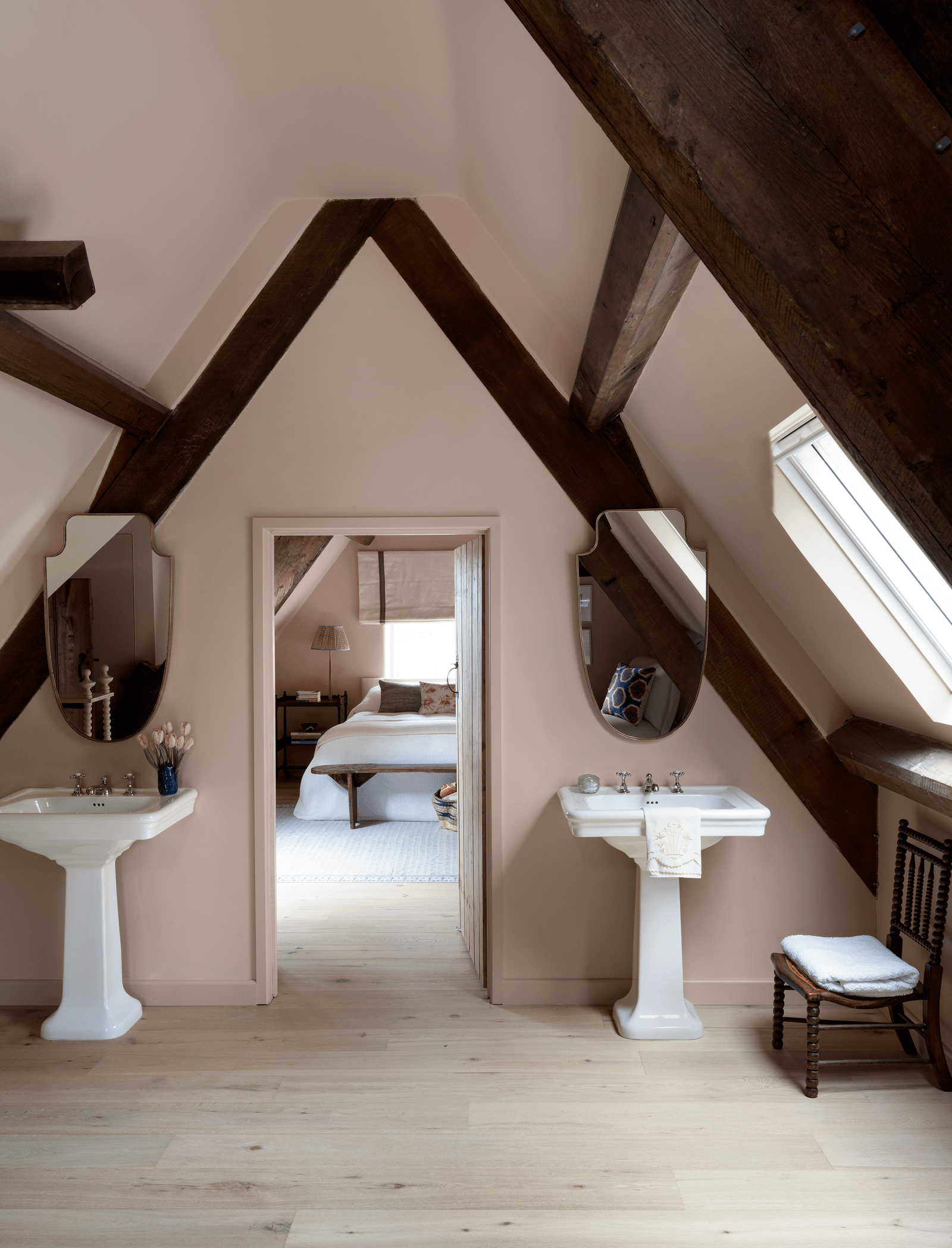 Image may contain Building Housing Loft Attic Indoors Flooring Interior Design Wood and Floor