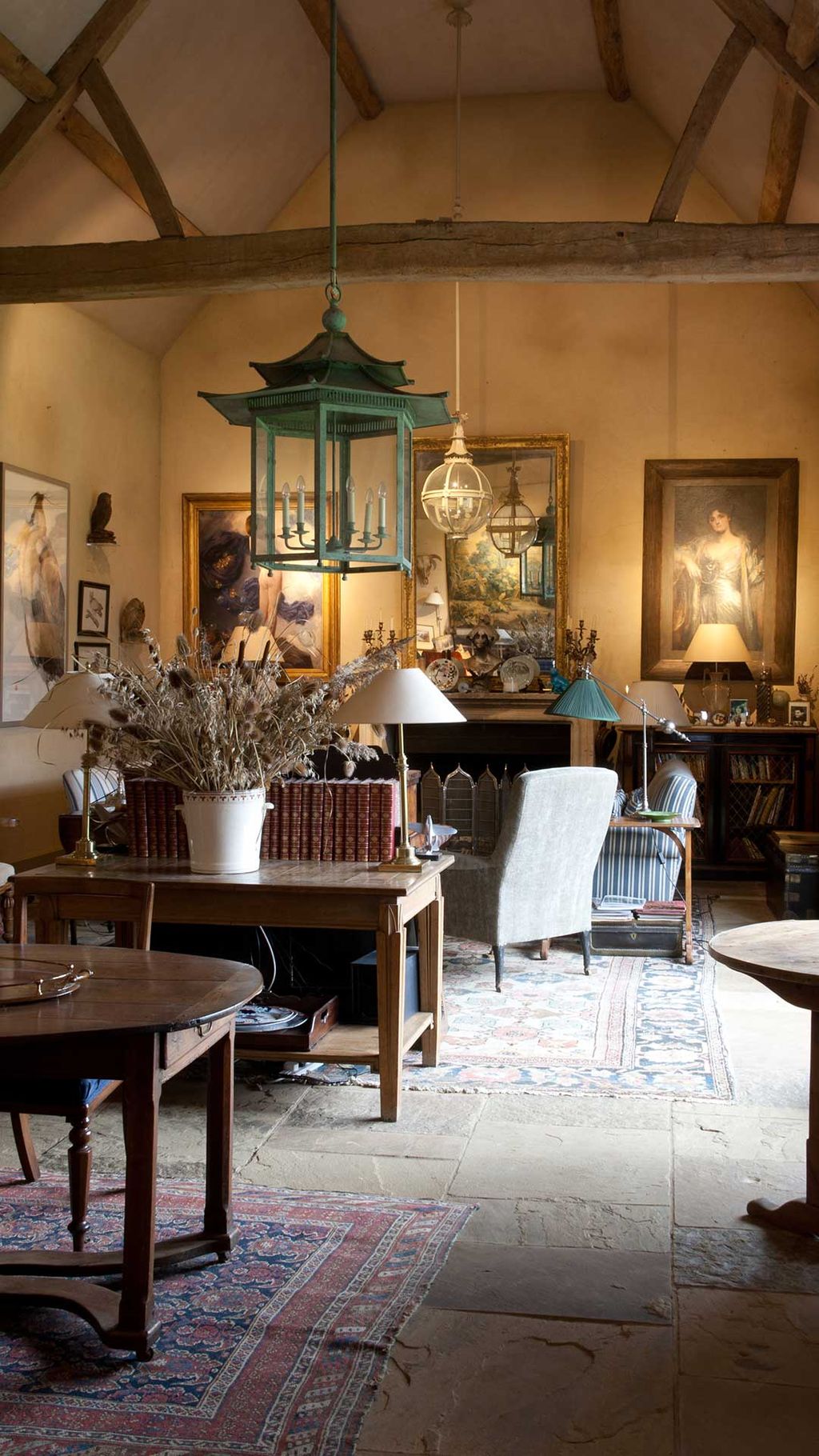 The country home of antique dealer and decorative lighting designer Charles Edwards. Learn more by visiting The List.nbsp