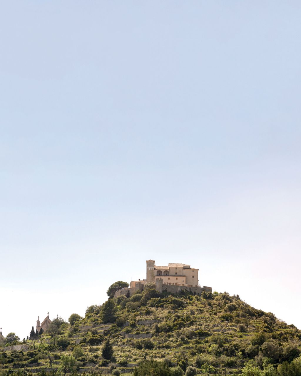 The hilltop fortress church of Sant Salvador close to Artà.