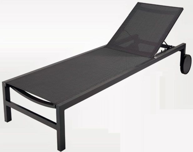 ‘Antalya aluminium and plasticcoated canvas lounger  313 from Maisons du Monde