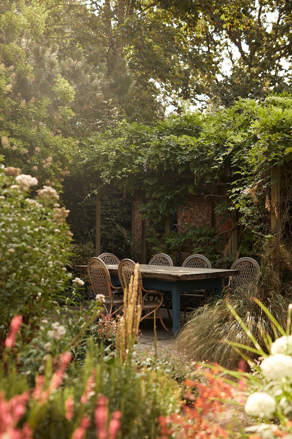 The wooden tabletop was a present from my best friend from a felled tree in Shropshire. Its far too high so we all look...