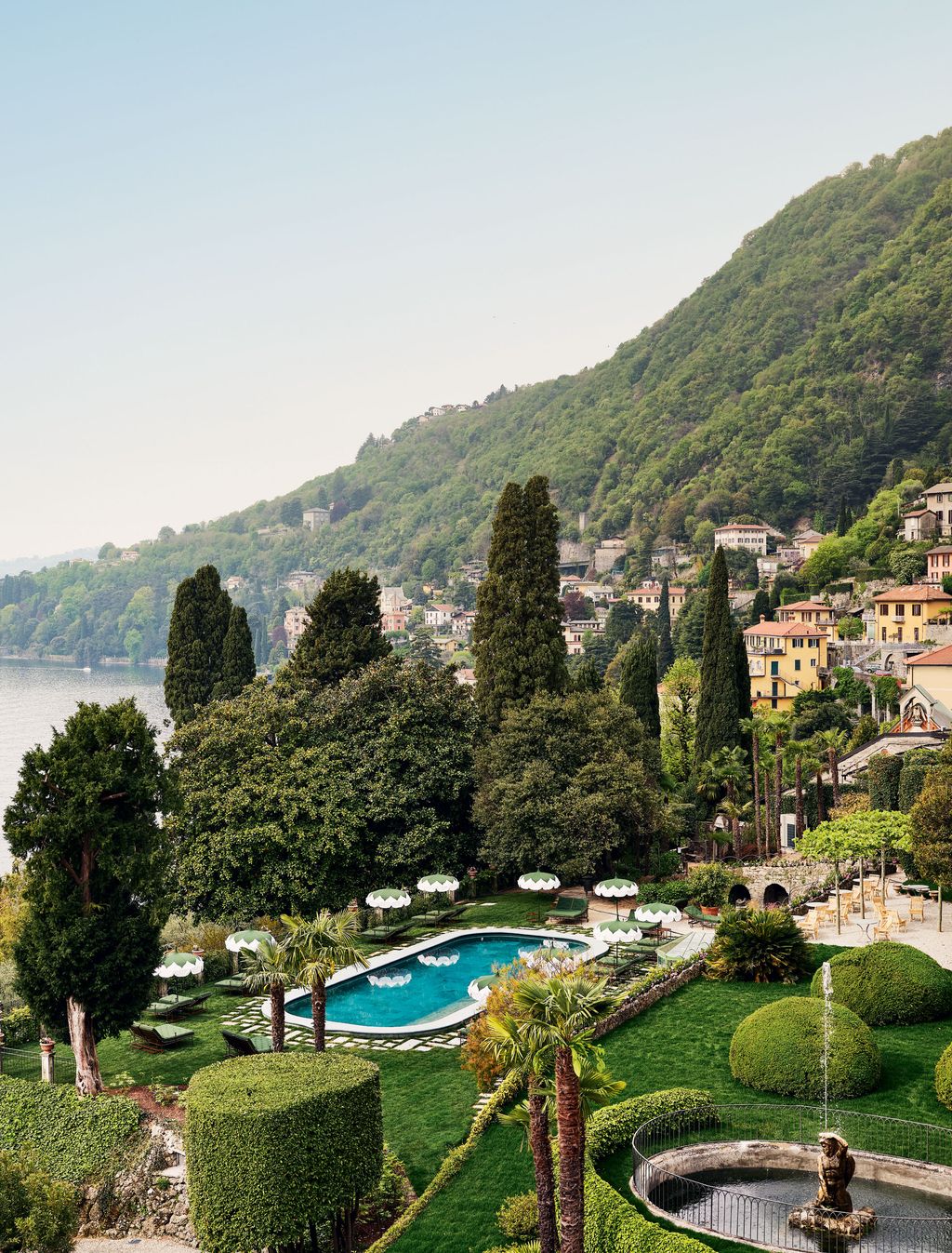 The pool offers spectacular views of the lake.nbsp