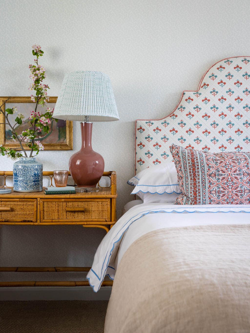 Image may contain Plant Flower Ikebana Ornament Vase Flower Arrangement Art Pottery Jar Blossom Furniture and Bed